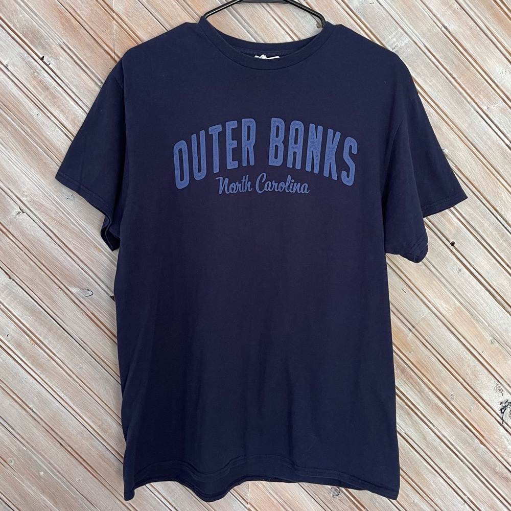Delta Pro Weight Navy Blue Outer Banks Short Sleeve Tee Shirt North Carolina